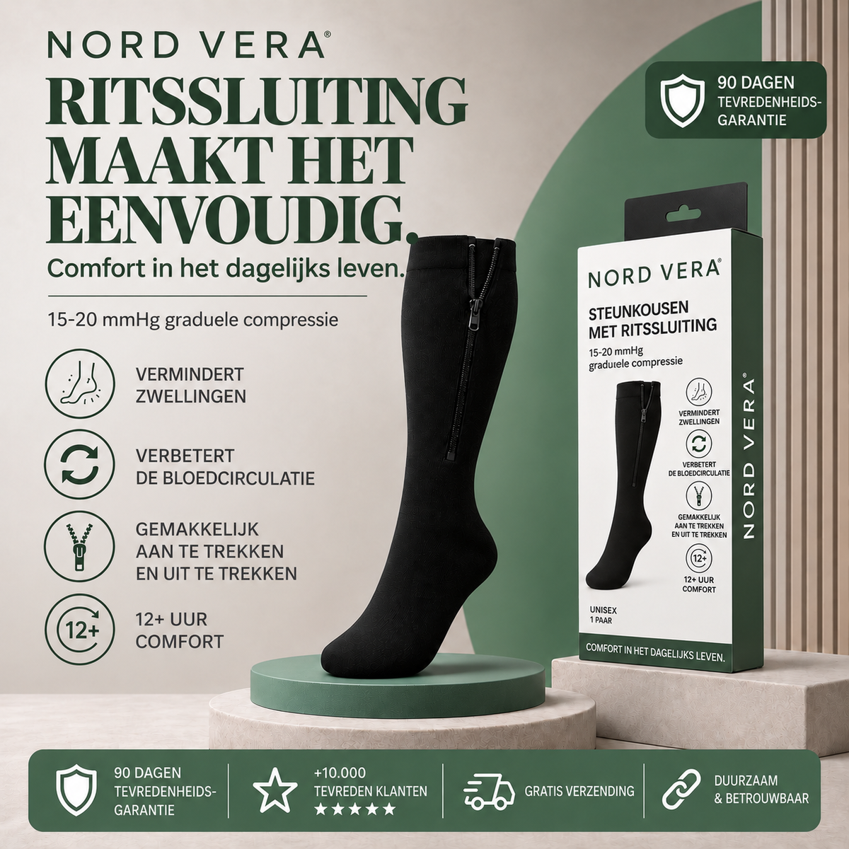 Nord Vera™ Steunkousen met ritssluiting